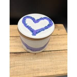 VINTAGE AMALIA ICHTHYS ART STUDIO POTTERY PURPLE Butter Keeper WITH LID